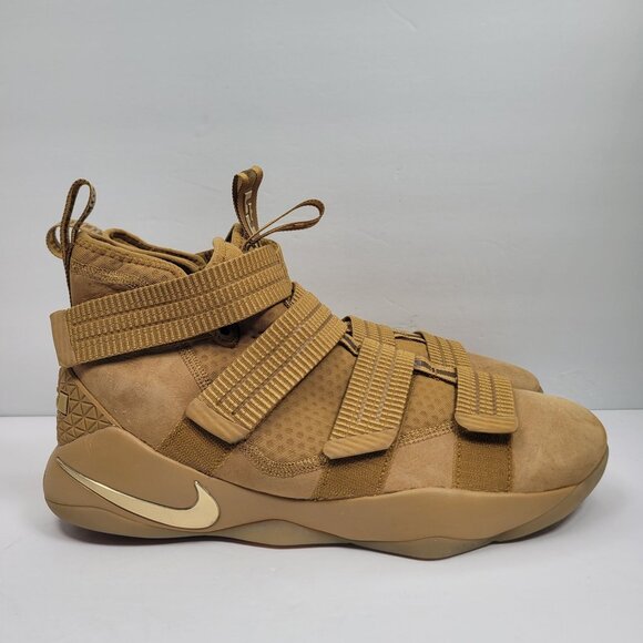 Nike Zoom LeBron Soldier 11 Men's Wheat Brown Sneakers 897646-700 US Size 12 - Picture 1 of 9